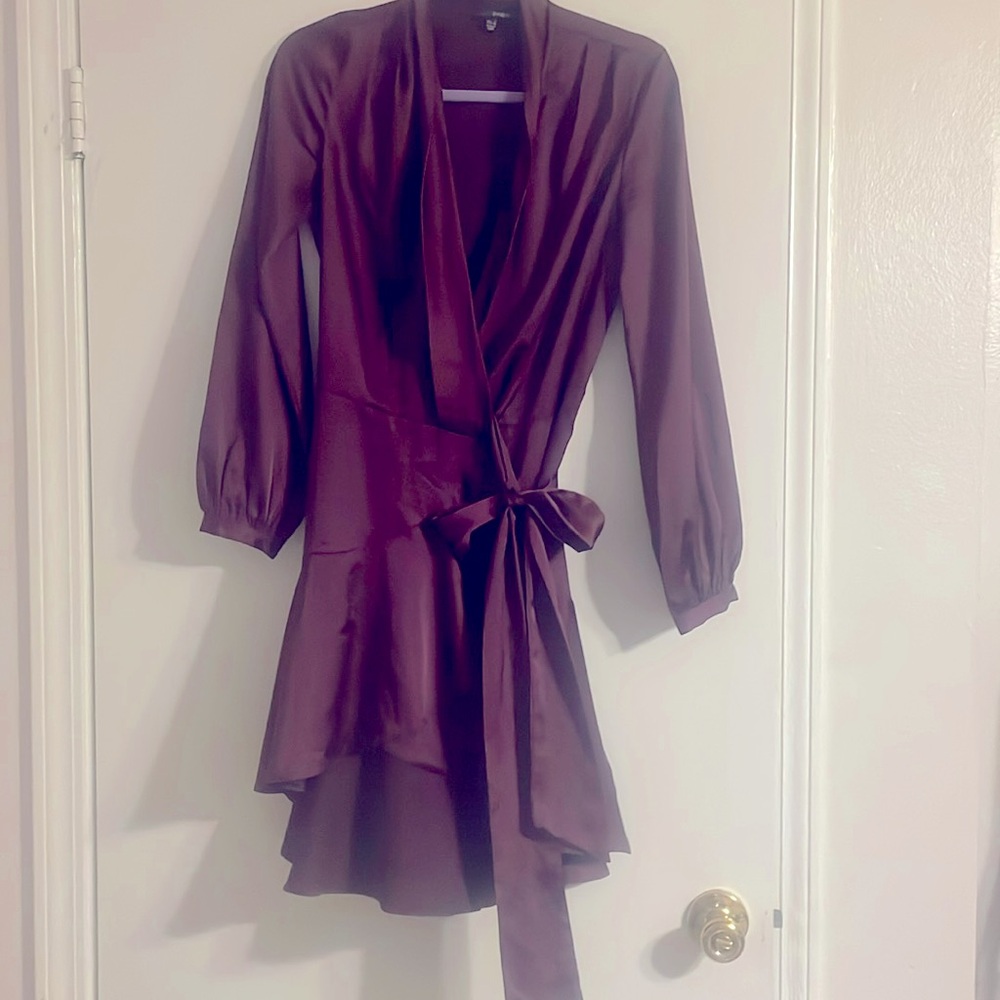 Plum wrap around dress